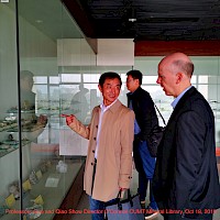 Professors Guo and Qiao Show Director O'Connor CUMT Mineral Library, Oct 18, 2019